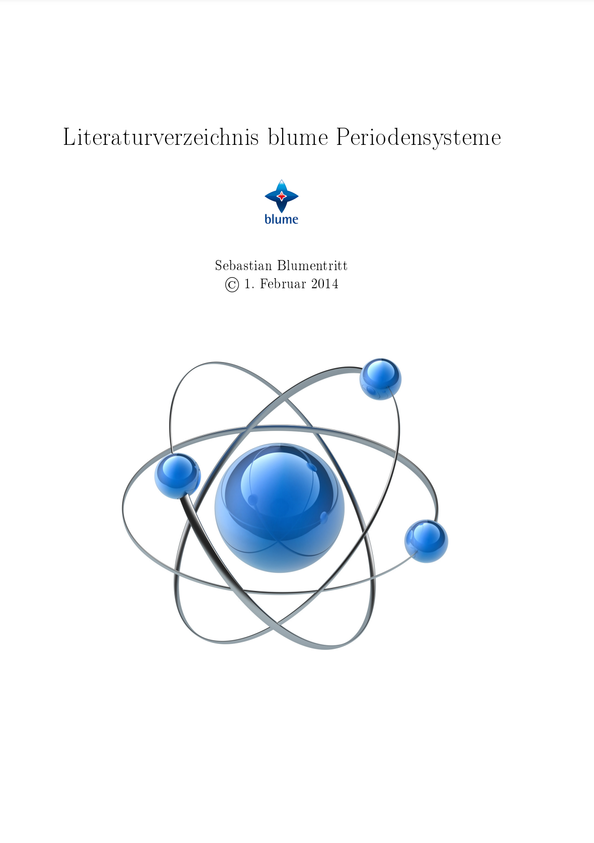 blume Periodensysteme – Literaturverzeichnis