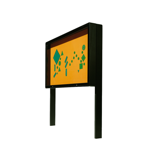 Aluvitrine Modell W8 mit Klettenstoff Maße und Einsatzbereich wählbar