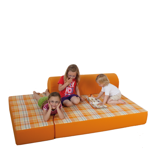 Bett-Sofa mit Rückenrolle, schwer entflammbar B/H/T: 120x40x133 cm Bett-Sofa mit Rückenrolle, schwer entflammbar B/H/T: 120x40x133 cm