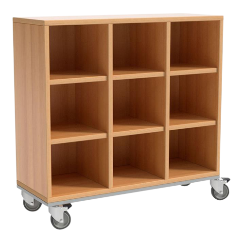Schrank mit 9 Fächern B/H/T: 105x91x50 cm, fahrbar