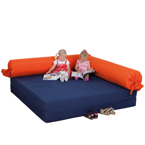 Quadratische Kuschelecke 3-teilig, schwer entflammbar B/H/T: 160x30x160 cm