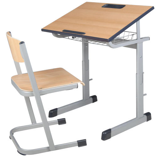 schrägstellbarer Einertisch B/T: 70x55 cm, Ausführung, Tischhöhe und Farbe wählbar, mit ABS-Kante