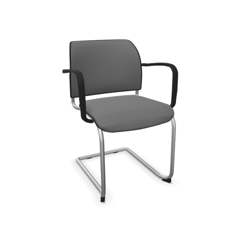 Stuhl ANABELLE mit Sitz- und Rückenpolsterung B/H/T: 55x82x52 cm, mit Armlehne, mit Kufengestell