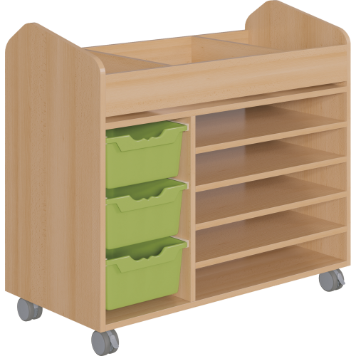 Bastelwagen "Kreativbasti 5", Kreativwagen fahrbar B/H/T: 105x94,3x50 cm mit 10 Fächern und 3 Ergo Tray Boxen C2 Bastelwagen "Kreativbasti 5", Kreativwagen fahrbar B/H/T: 105x94,3x50 cm mit 10 Fächern und 3 Ergo Tray Boxen C2