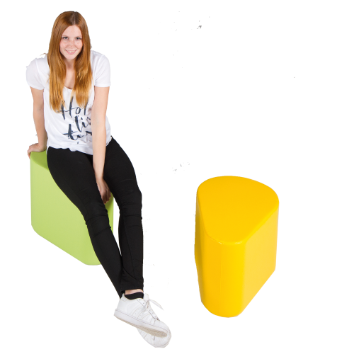 Sitzelement EGG, Hocker mit Kunstlederbezug