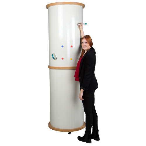 Mobile Litfaßsäule mit Whiteboardoberfläche, Schultafelstahl, weiß Durchmesser: 60 cm, in 2 Höhen lieferbar Mobile Litfaßsäule mit Whiteboardoberfläche, Schultafelstahl, weiß Durchmesser: 60 cm, in 2 Höhen lieferbar