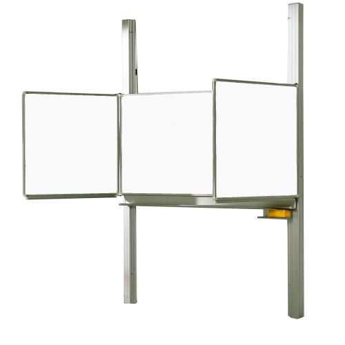 Whiteboard Schultafel Pylonentafel aus Premium Stahlemaille, Serie PYKL E, weiß Pylonenklappschiebetafel Whiteboard Schultafel Pylonentafel aus Premium Stahlemaille, Serie PYKL E, weiß Pylonenklappschiebetafel