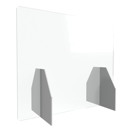 Polystyrol Schutzwand als Tischaufsteller und Coronaschutz B/H: 75x55 cm Polystyrol Schutzwand als Tischaufsteller und Coronaschutz B/H: 75x55 cm