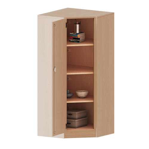 Innenecke als Schrank, 4 Ordnerhöhen - Serie evo180 Gesamthöhe 154 cm, für 40, 50 oder 60 cm tiefe Schrankwände, mit Sockel (81 mm)