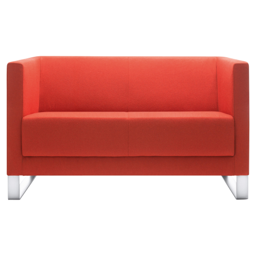 SIT!Box 2er Sofa, mit Kufengestell B/H/T: 123x71x68 cm, Sitzhöhe: 44 cm, Stoff- und Gestellfarbe wählbar