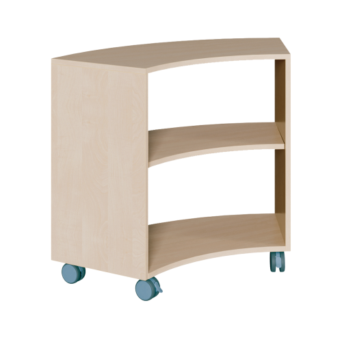 Bogenregal ohne Rückwand B/H/T: 99x82,5x48 cm, fahrbares Regal auf 1/6-Kreis-Grundfläche mit 1 Zwischenboden