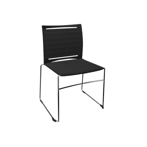 Stuhl Diane mit Netzrücken & Kunststoffsitz B/H/T: 58x85x53 cm, Kufengestell
