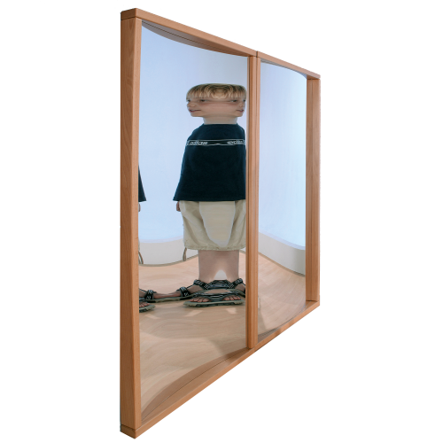 Rahmenspiegel als Zerrspiegel, Rahmen aus massiver Buche, B/H/T: 80x140x6 cm,