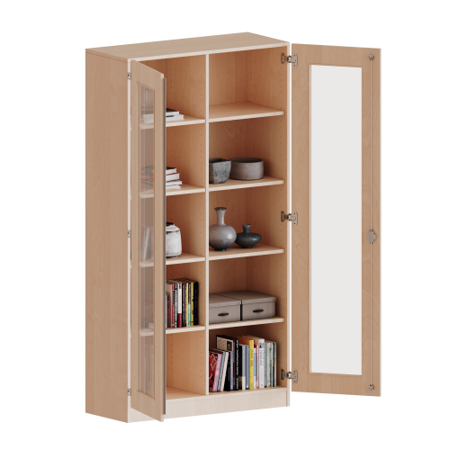 Schrank mit verglasten Türen, 5 Ordnerhöhen - Serie evo180 Gesamthöhe 190 cm, Türen mit Glaseinsatz, Vollausschnitt, abschließbar, mit Mittelwand, mit Sockel (81 mm) Schrank mit verglasten Türen, 5 Ordnerhöhen - Serie evo180 Gesamthöhe 190 cm, Türen mit Glaseinsatz, Vollausschnitt, abschließbar, mit Mittelwand, mit Sockel (81 mm)