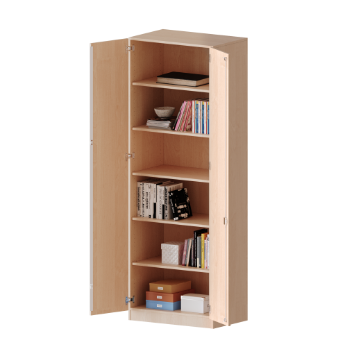 Schrank, 6 Ordnerhöhen - Serie evo180 Gesamthöhe 226 cm, 2 Türen, abschließbar, mit Sockel (81 mm)