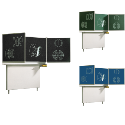 Wandtafel Schultafel aus Premium Stahlemaille, Serie FZ E Wandklappschiebetafel mit Federzug, farbig Wandtafel Schultafel aus Premium Stahlemaille, Serie FZ E Wandklappschiebetafel mit Federzug, farbig