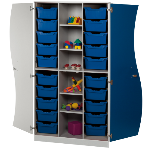 Wellentürenschrank Serie WS22MS210 B/H/T: 104,5x190x50 cm, 4 Mittelwände, 4 Einlegeböden, Dekor und Türfarben wählbar, ErgoTray Boxenfarbe wählbar Wellentürenschrank Serie WS22MS210 B/H/T: 104,5x190x50 cm, 4 Mittelwände, 4 Einlegeböden, Dekor und Türfarben wählbar, ErgoTray Boxenfarbe wählbar