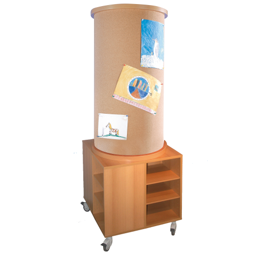 Mobile Kork-Litfaßsäule mit Unterschrank Höhe: 185 cm, Durchmesser: 60 cm Mobile Kork-Litfaßsäule mit Unterschrank Höhe: 185 cm, Durchmesser: 60 cm