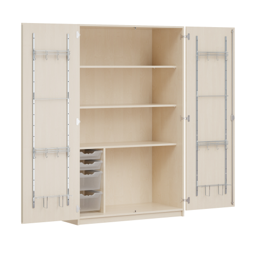 Zweitüriger Musikschrank MOFF 1CS, mit 4 ErgoTray-Boxen, 3 Einlegeböden