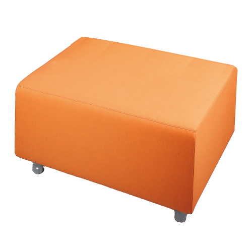 Hocker mit Stoffbezug, Sitzhöhe 43 cm auf verschiedenen Grundflächen, H/T: 43x72 cm, Stoff schwer entflammbar