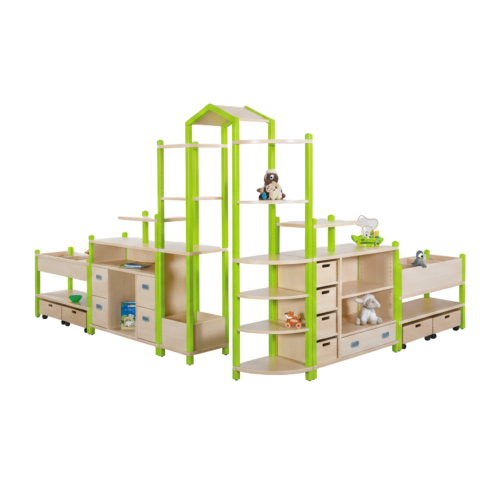 Fertigregalsystem in Stollenbauweise "Bianca" B/H/T: 340x60/80/160/186x252 cm