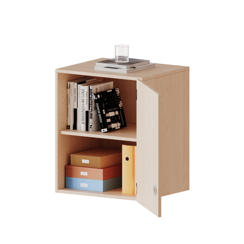 Aufsatzschrank, 2 Ordnerhöhen - Serie evo180 Breite 60 cm, Gesamthöhe 72 cm, 1 Tür, abschließbara Aufsatzschrank, 2 Ordnerhöhen - Serie evo180 Breite 60 cm, Gesamthöhe 72 cm, 1 Tür, abschließbara