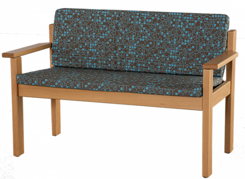 Sitzbank mit Polsterauflage B/H/T: 80x60x40, SH=34 cm - inkl. Armlehne