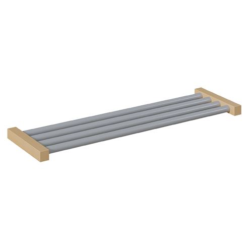 Schuhrost mit Aluminiumrohren Schuhablage für Garderobenbänke mit Anzahl Sitzplätzen , H/T: 4x28 cm