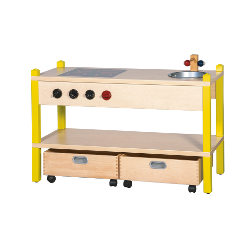 Stollen-Spielküche B/H/T: 106x60x40 cm, mit 2 Rollkästen