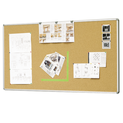 Korkwandtafel KT aus Naturkork, mit Aluminiumrahmen Naturkork, wahlweise mit Ablage Korkwandtafel KT aus Naturkork, mit Aluminiumrahmen Naturkork, wahlweise mit Ablage