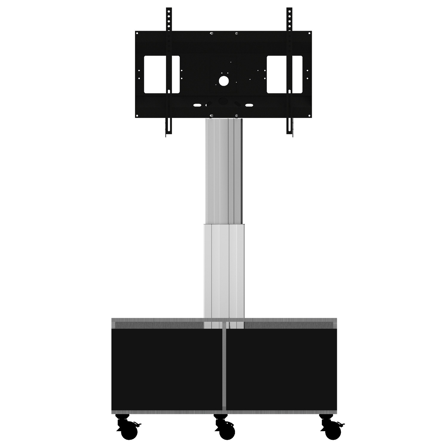 celexon Expert elektrisch höhenverstellbarer Display-Rollwagen Adjust-4286MS mit Schrank und Anschlussfeld - 50cm