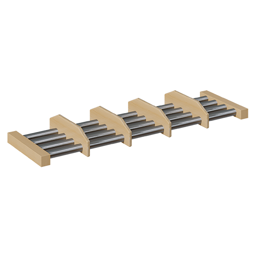 Schuhrost mit Aluminiumrohren und Unterteilungen Schuhablage mit Unterteilungen für Garderobenbänke mit Anzahl Sitzplätzen , H/T: 9x28 cm