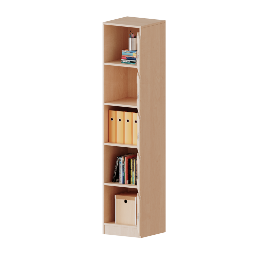 Schließfachschrank, 5 Ordnerhöhen - Serie evo180 B/H/T: 40,5x190x50 cm, 5 Schließfächer, mit Briefschlitz, Türen öffnen nach rechts, mit Sockel (81 mm)