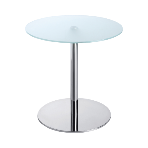 Rundtisch mit Tellerfußgestell und Milchglas Durchmesser: 60 cm