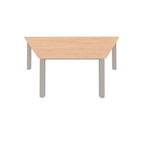 Trapeztisch, mit Chromgestell und Rundfuß Größe wählbar, Höhe: 76 cm, Rundfuß 40mm