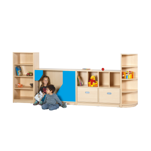 Korpus-Regalsystem "Peggy" B/H/T: 296 x 80/120 x 40 cm, Komplett Regalsystem, inkl Kunstledermatte für Versteckhöhle Korpus-Regalsystem "Peggy" B/H/T: 296 x 80/120 x 40 cm, Komplett Regalsystem, inkl Kunstledermatte für Versteckhöhle