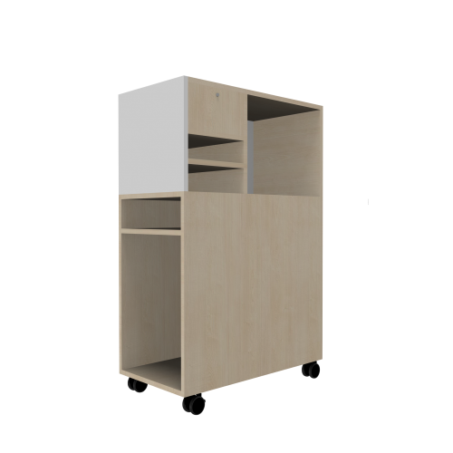 Schüler Depot im Klassenraum mit 6 Fächer, 1 Fach abschließbar B/H/T: 36,5x118x80 cm, für Tischhöhe 76 cm Schüler Depot im Klassenraum mit 6 Fächer, 1 Fach abschließbar B/H/T: 36,5x118x80 cm, für Tischhöhe 76 cm