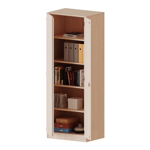 ErgoTray Schrank, zweireihig, 5 Ordnerhöhen - evo180 Serie B/H/T: 70,3x190x50 cm, zweitürig, mit Sockel (81 mm), ohne Boxen