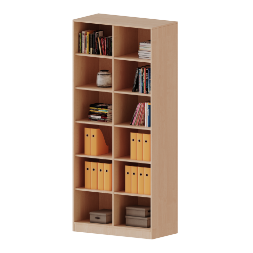 Regal, 6 Ordnerhöhen - Serie evo 180 Gesamthöhe 226 cm, mit Sockel, mit Mittelwand Regal, 6 Ordnerhöhen - Serie evo 180 Gesamthöhe 226 cm, mit Sockel, mit Mittelwand