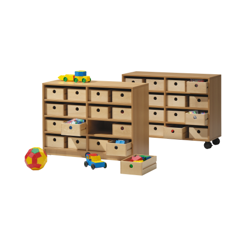 Regal mit MW, 6 Böden und 16 HK 7 B/H/T 104x75x40 cm, Holzkästen Buche Regal mit MW, 6 Böden und 16 HK 7 B/H/T 104x75x40 cm, Holzkästen Buche