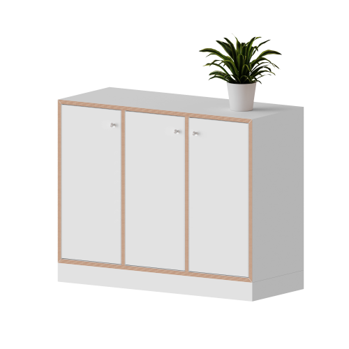 qickly® Schrank, 2 Ordnerhöhen, 3 Türen mit Schloss B/H/T: 104,2x74,3x42,6 cm