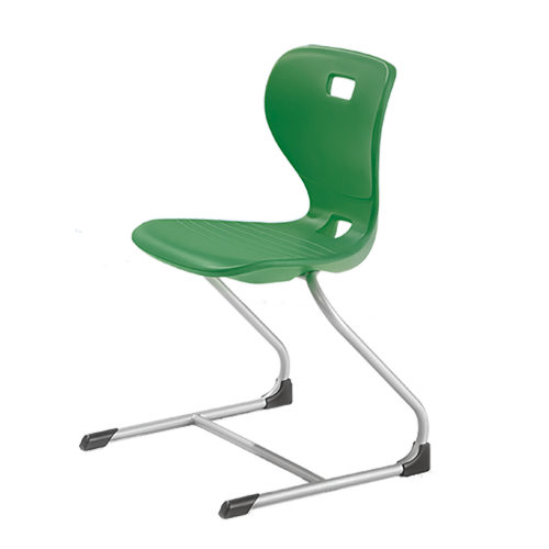Ergostar Freischwinger Schulstuhl Sitzschalenfarbe Grün, Sitzhöhe 51 cm