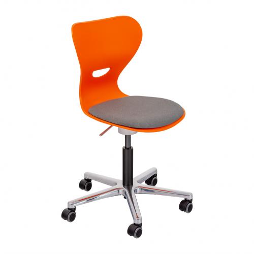 Höhenverstellbarer Drehstuhl mit Kunststoffsitzschale Serie SD7A, höhenverstellbar von 408 bis 557 mm, wahlweise mit Sitzpolster