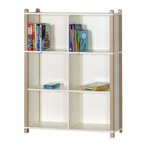 Stollen-Bibliotheksregal mit Mittelwand mit EB, B/T: 106x34 cm