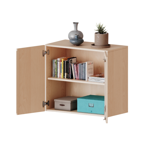 Aufsatzschrank, 2 Ordnerhöhen - Serie evo180 Gesamthöhe 72 cm, 2 Türen, abschließbar