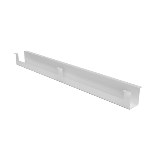 Kabelkanal mit Durchlassbohrung an der Platte für höhenverstellbare Tische Modell EHC für 140 cm breite Tische, Farbe weiß
