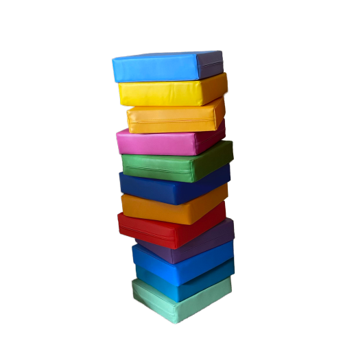 Sitzkissen, quadratisch, im 12er-Set B/H/T: 30x8x30 cm, Regenbogenfarben, Kunstlederbezug