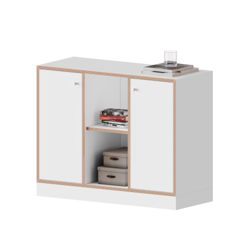 qickly® Schrank, 2 Ordnerhöhen, 2 Türen mit Schloss B/H/T: 104,2x74,3x42,6 cm