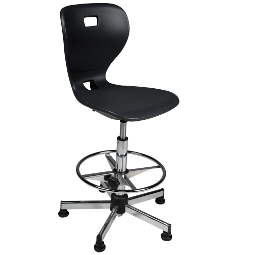Ergostar Counter Drehstuhl Schulstuhl 2.0 mit Chromfußring Sitzschalenfarbe wählbar, Höhenverstellbar
