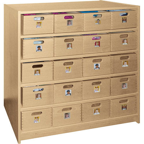 Materialkastenschrank mit 20 Holzkästen B/H/T: 102x98x40 cm, mit 20 Kästen je B/H/T: 23,5x14x36 cm Materialkastenschrank mit 20 Holzkästen B/H/T: 102x98x40 cm, mit 20 Kästen je B/H/T: 23,5x14x36 cm